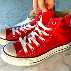 Red high top converse